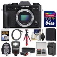 Fujifilm X-T10 Digital Camera &amp; 16-50mm II XC Lens (Black) with 64GB Card + Case + Flash + Battery &amp; Charger +... N4