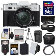Fujifilm X-T10 Digital Camera &amp; 16-50mm II XC Lens (Black) with 64GB Card + Case + Flash + Battery &amp; Charger +... N7