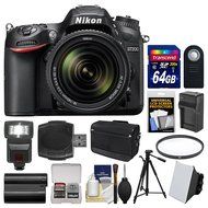 Nikon D7200 Wi-Fi Digital SLR Camera &amp; 18-140mm VR DX &amp; 70-300mm VR Lens with 64GB Card + Case + Flash + Battery... N4