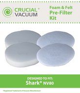 Shark NV80 2 Foam and 2 Felt Filters; Fits NV80 Models; Part # XFF80