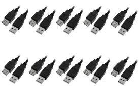 C&amp;E 10 Pack USB 2.0 Extension Cable 15 Feet CNE460272 N15