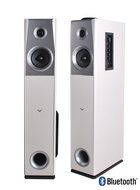Visonik White Floorstanding Powered Home Bluetooth Tower Speakers (Pair)
