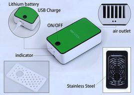 Willcome USB Powered Portable Mini Air Conditioning Fan Chargeable Hand-held No Leaf Fan Air Conditioner Cooling... N8