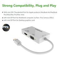 CableDeconn Mini DisplayPort Adapter, 3-in-1 Mini DisplayPort to DVI VGA HDMI TV HDTV Adapter Converter Full 4k... N6