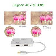 CableDeconn Mini DisplayPort Adapter, 3-in-1 Mini DisplayPort to DVI VGA HDMI TV HDTV Adapter Converter Full 4k... N7