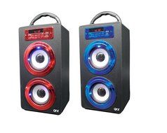 QFX BT-140 Rechargeable Speaker w/Bluetooth/FM/USB/SD/AUX In/Remote - BLUE N2