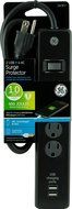 GE 13478 Surge Protector, 4 Outlet 450J 3' Cord 2USB Ports 1.0A Black N2