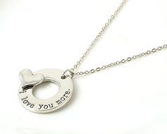 Celebrity Romantic Jewelry"I Love You More"Family Necklace Charm Pendant Wedding N2