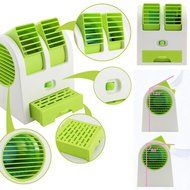 Wrisky Mini Small Fan Cooling Portable Desktop Dual Bladeless Air Conditioner USB NEW (Green) N2