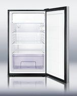 Summit CM421BL7SSHH: Commercially listed 20&quot; wide counter height refrigerator-freezer with a lock, stainless steel...