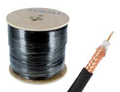Black 1000 Spool Sewell Direct SW-30082 RG59 Bulk Cable 95/% Braid Dual Shielding CCS