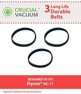 3 Dyson DC17 (10MM) Geared Long Life Belts, Compare to Dyson DC-17 Part 911710-01 (91171001), Designed &amp; Engineered...