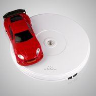 Leadleds 10 Inches White Color Turntable Display Stand with Light for Jewelry Portrait Model Photography Bracelet...