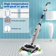 Hausbell MW8100 All-in-One Sweeper and Steam Mop for Floor and Carpet Pet Hair Eraser with 2 Mop Pads