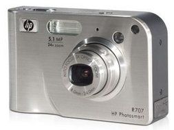 HP PhotoSmart R707 - Digital camera - compact - 5.1 Mpix - optical zoom: 3 x - supported memory: MMC, SD