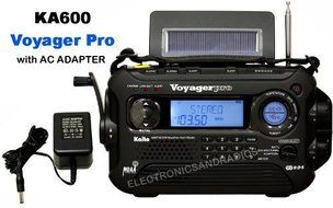 KA600 BLACK Solar/Crank AM/FM/SW NOAA Weather Radio, BONUS AC adapter/charger, 5-LED reading lamp, 3-LED flashlight...