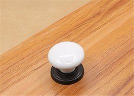 IdealDecor 6PCS White Porcelain Ceramic Drawer Knobs Door Knob Handle Pull For Cupboard/Cabinet/Wardrobe/Drawer...