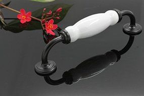IdealDecor 6PCS White Porcelain Ceramic Drawer Knobs Door Knob Handle Pull For Cupboard/Cabinet/Wardrobe/Drawer... N5