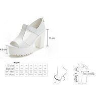 Spritech(TM) Women Girl Summer Net Yarn Stripe PU Leather Open Toe Platform Peep Toe Bootie Flat Shoes Black 39 N20