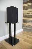 VIVO Premium Universal Floor Speaker Stands Dual Pillar for Surround Sound &amp; Book Shelf Speakers (STAND-SP01S) N12