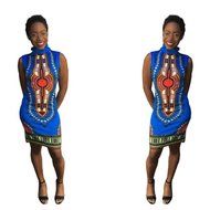 Women Dress,Haoricu Women Sexy Sleeveless Fashion African Print Casual Print Dress