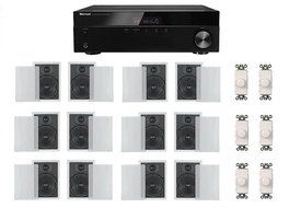 Distributed Home Audio Whole House Sound System- Inwall Speakers and Wall Volume Controls for 6+ Rooms
