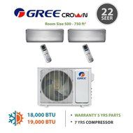 Gree MULTI18BCROWN200 - 18,000 BTU Multi21 Dual-Zone Wall Mounted Mini Split Air Conditioner with Heat Pump 220V...