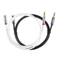 Starise 2 Pack Aux Cable Male to Female 2 Feet- 3.5mm Stereo Audio Extension Cable - Gold Plated Step Down Design... N13