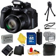 Canon Powershot SX60 16.1MP Digital Camera 65x Optical Zoom Lens 3-inch LCD Tilt Screen + Case+32 GB Card+Reader...