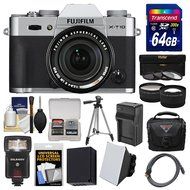 Fujifilm X-T10 Digital Camera &amp; 16-50mm II XC Lens (Black) with 64GB Card + Case + Flash + Battery &amp; Charger +... N8