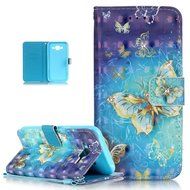 Galaxy J5 Case,ikasus Shiny Glitter Diamond Colorful Painted PU Leather Flip Wallet Pouch Stand Credit Card ID...