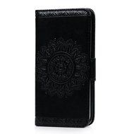 S6 Edge Case,Samsung Galaxy S6 Edge Case - Wallet Embossed Totem Flower Premuim PU Leather Snug Fit Soft TPU Inner... N13