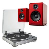 AudioTechnica AT-LP60 Fully Automatic Stereo 2-Speed Turntable System (Silver) with Audioengine A2+ Premium Powered...