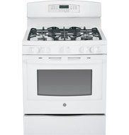 GE JGB770DEFWW 30" White Gas Sealed Burner Range - Convection