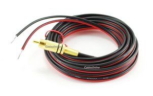 CablesOnline, 15ft 18 AWG Speaker Wire Single Cable with RCA Male Plug, AV-SK115 N3