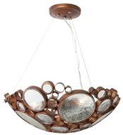 Varaluz 165P03HO Fascination Collection 3-Light Pendant, Hammered Ore Finish with Recycled Bottle Glass Shade,...