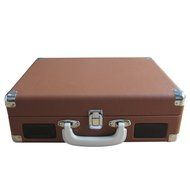 Timestorm XR-636BP Belt-Drive 3-Speed Portable Stereo Bluetooth Turntable (Brown)
