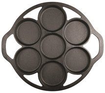 Lodge L7B3 Cast Iron Drop Biscuit Pan, Pre-Seasoned N2