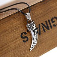 Unique Stainless Steel Men Domineering Wolf Tooth Shape Pendant Necklace SS N4
