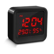 BonyTek Multifunctional Mute Digital Clock Thermometer Hygrometer with 3 Set Alarm Clocks, Brightness Auto-adjustable... N2
