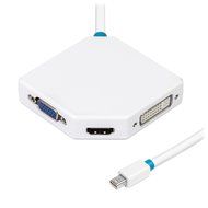 Aurum Cables Mini DisplayPort to HDMI + DVI + VGA Female Cable - 3 Pack Cable with 3 Piece Cable Ties - 1 Feet N9