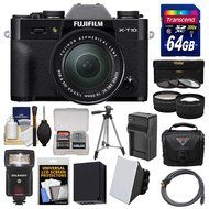 Fujifilm X-T10 Digital Camera &amp; 16-50mm II XC Lens (Black) with 64GB Card + Case + Flash + Battery &amp; Charger +... N14