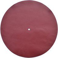 Genuine Leather Turntable Platter Mat - Dark Red