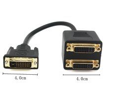 DVI Splitter Cable, DVI-I Male to 2 DVI-I Female Converter Adapter Cable, 24+1 Male to Dual 24+5 Female N5