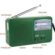 TIVDIO RD-369 Dynamo Emergency Solar Hand Crank Self Powered Analog FM/AM Radio LED Flashlight Smart Phone Charger... N2