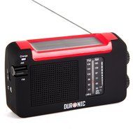 Duronic Hybrid Hand crank, self-powered, Solar AM/FM Radio with USB charger cable - Perfect for Walking, Hiking...