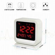 Number-One Digital Alarm Clock with 3 Sets Alarm, Time/ Temperature / Humidity Display, Large Screen Display Travel... N2