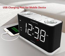 iTOMA Alarm Clock Radio with Digital FM, Night Light, Dual Alarm with Snooze &amp; Sleep Timer, Auto-Time Setting,...