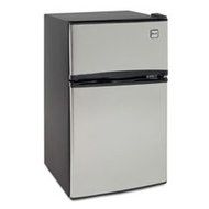 * Counter-Height 3.1 Cu. Ft. Two-Door Refrigerator/Freezer, Black/Stainless Steel *