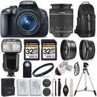Canon EOS Rebel T5i DSLR Camera Full HD 1080p + Canon18-55mm IS STM Lens + .43x Wide Angle Lens + 2.2X Telephoto...